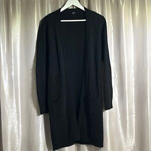 Elegant Black Knit Cardigan Sweater